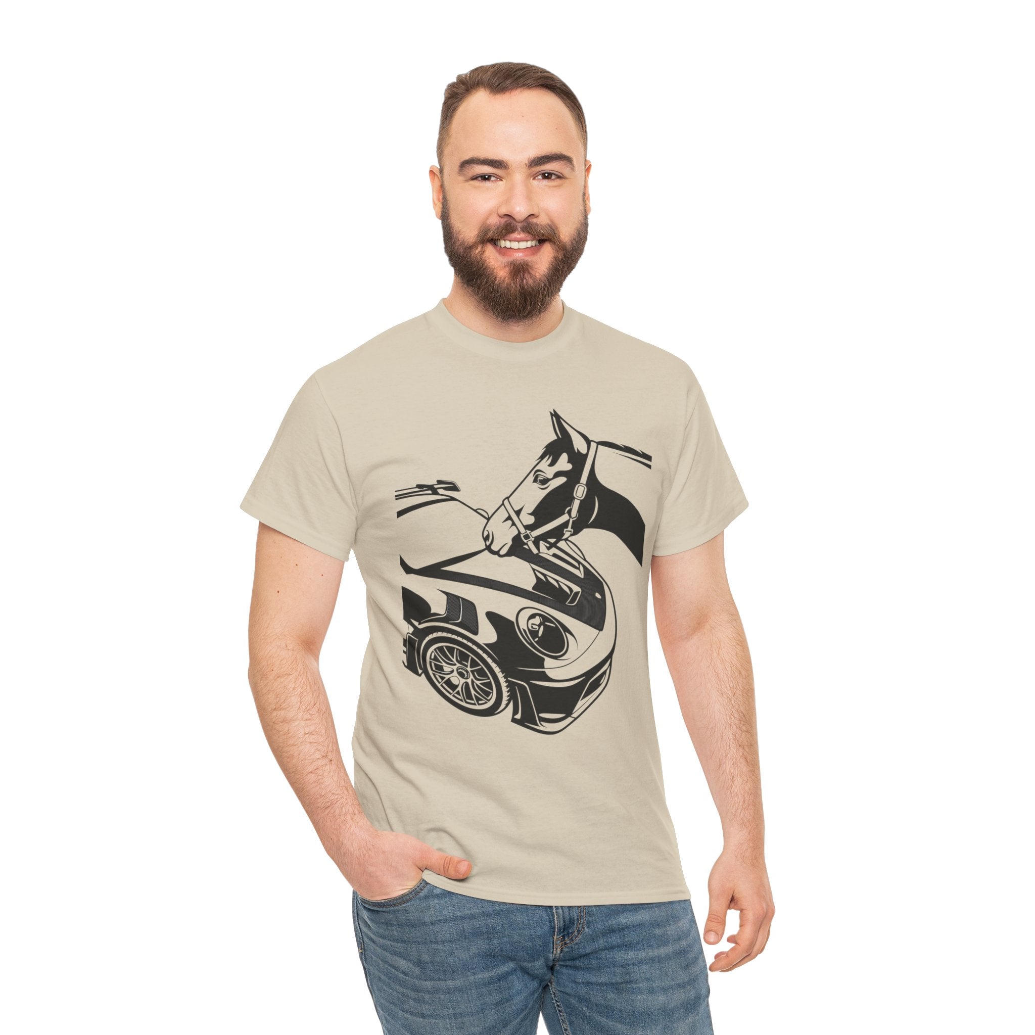 Unisex Heavy Cotton Tee — 992 vs Horse (Viral Video)