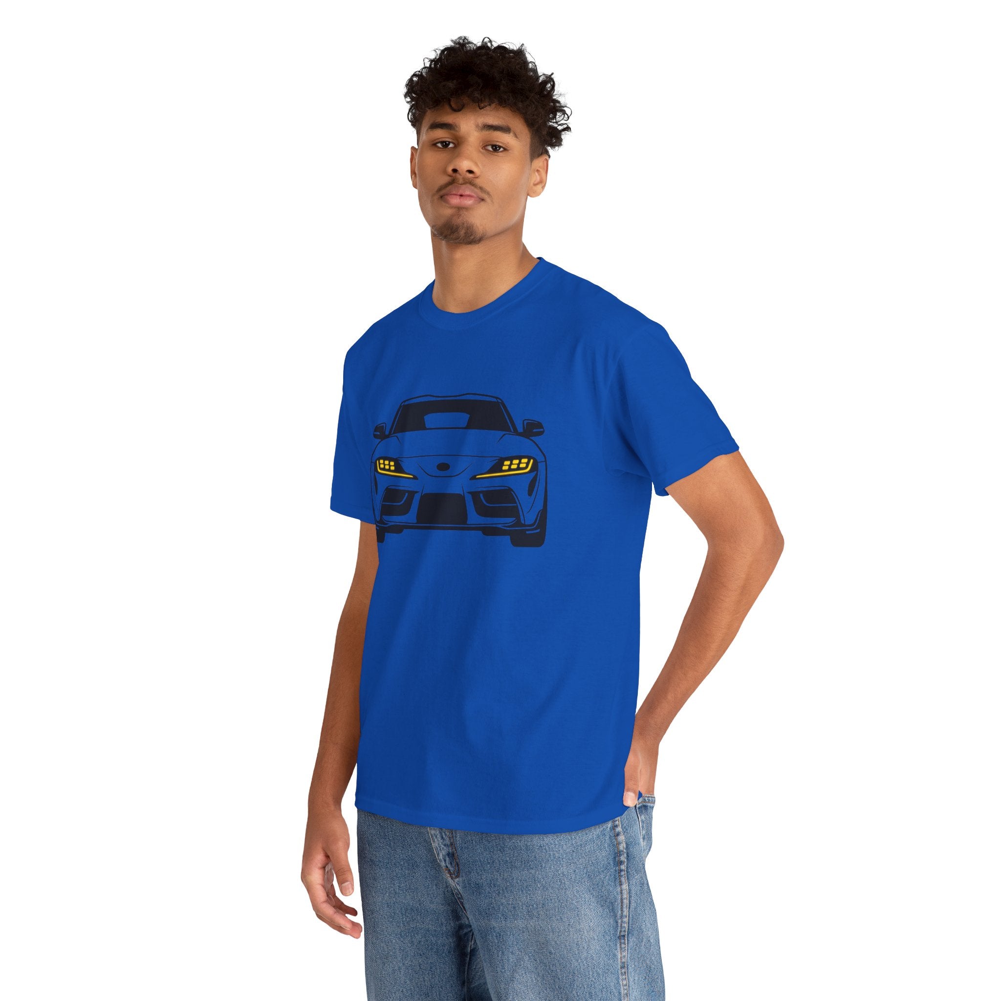 Unisex Heavy Cotton Tee — A90 Illuminated Headlights (Yellow)