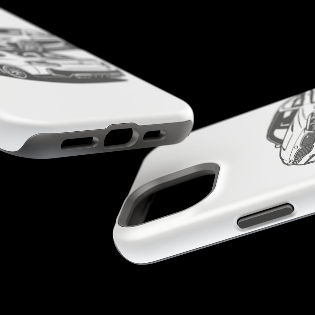 Magnetic Impact-Resistant Phone Case — Black/White Sports Coupe