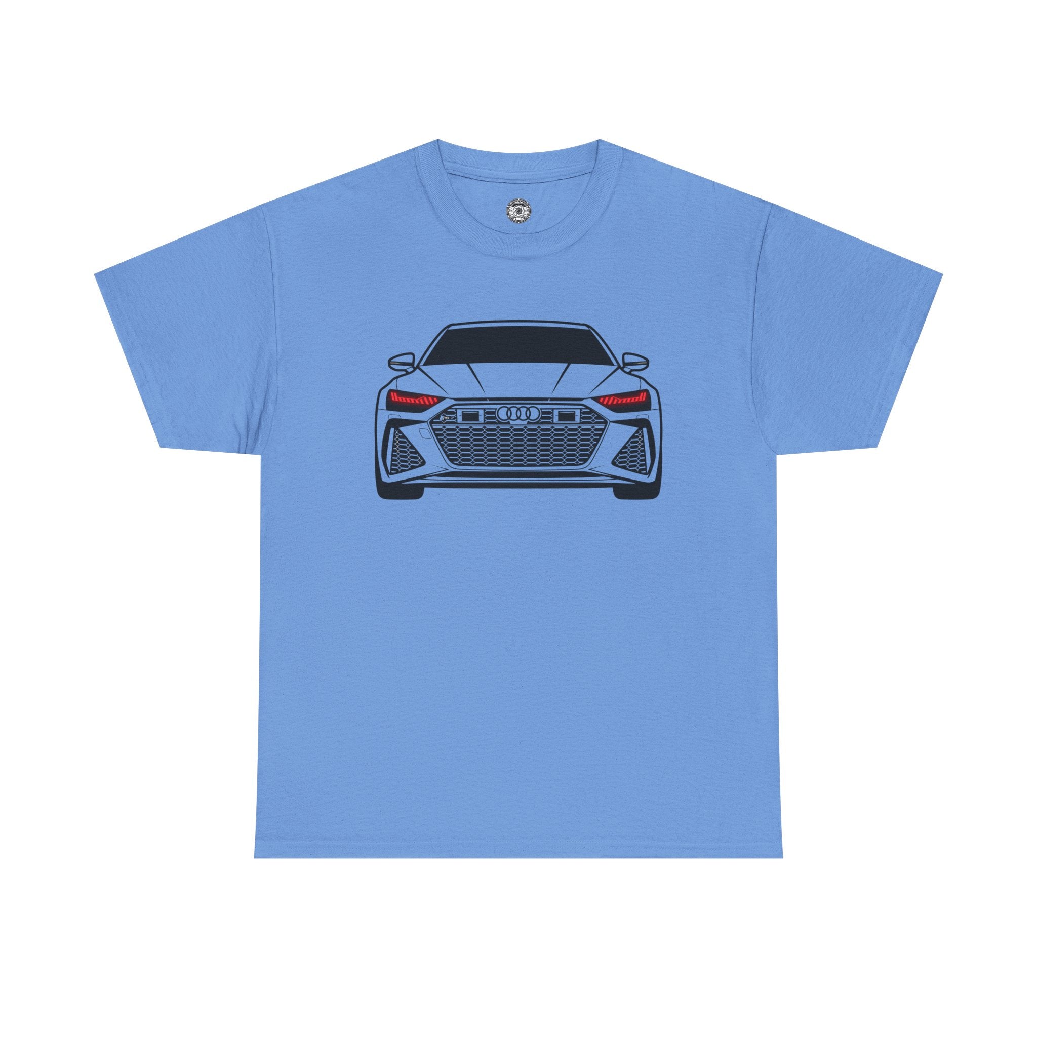 Unisex Heavy Cotton Tee — Illuminated Matrix Headlights (Red)