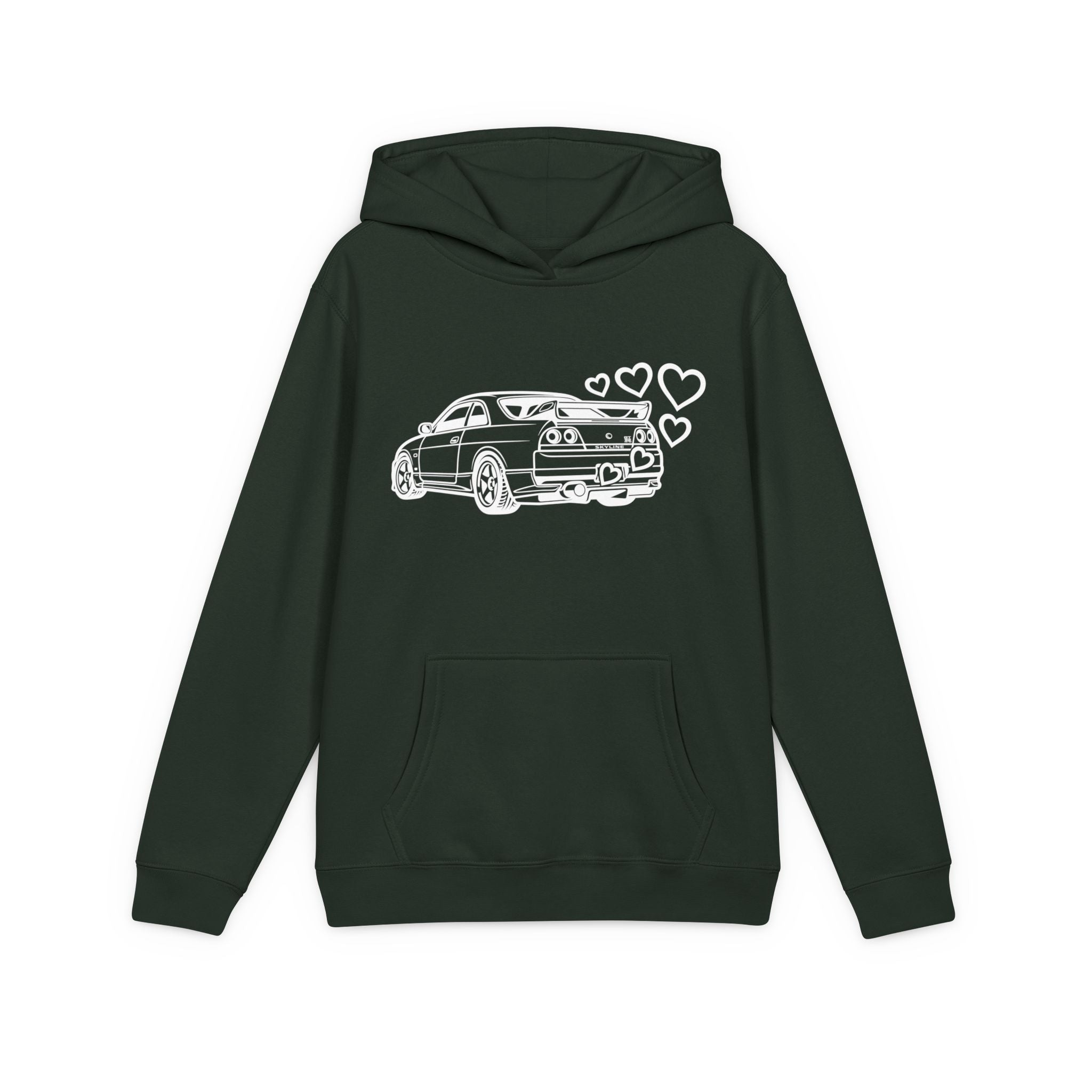 Youth V.I.T.™ Fleece Hoodie — JDM Car with Hearts