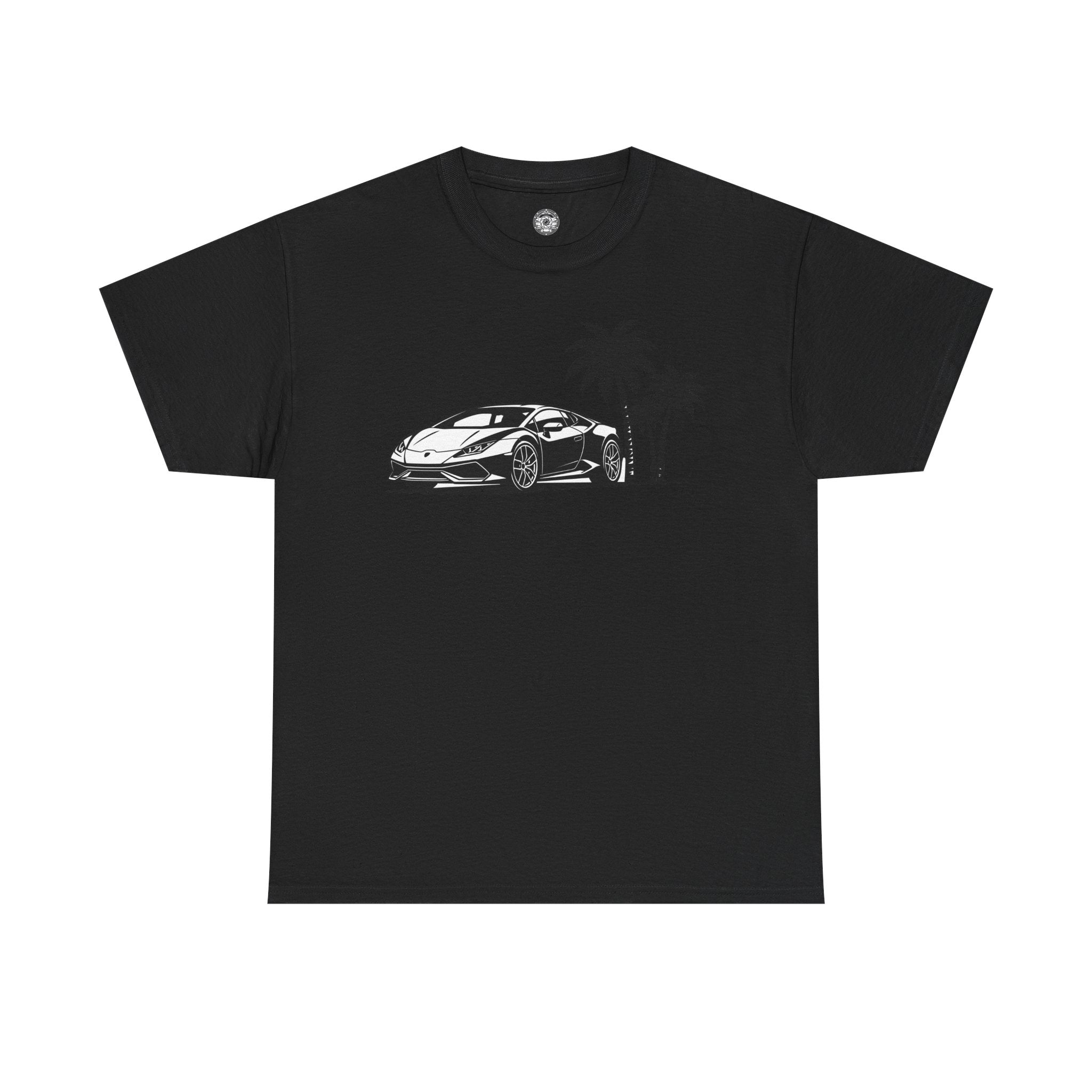 Unisex Heavy Cotton Tee — Supercar/Palm Trees