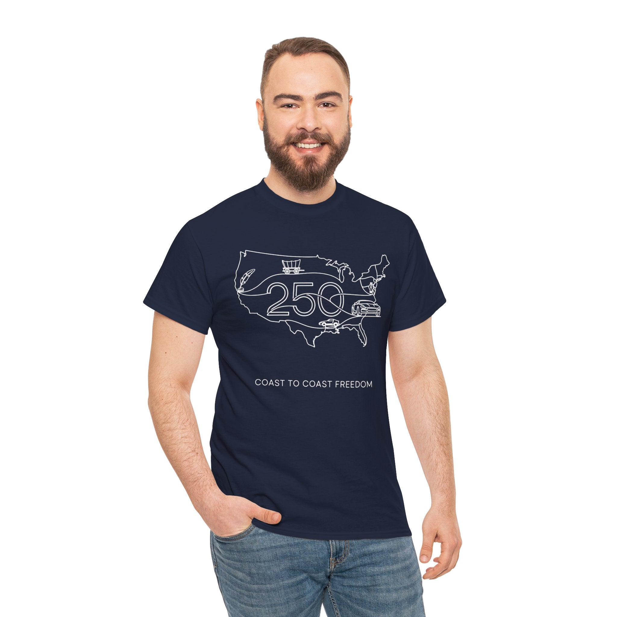 Unisex Heavy Cotton Tee — 250th Coast to Coast Freedom