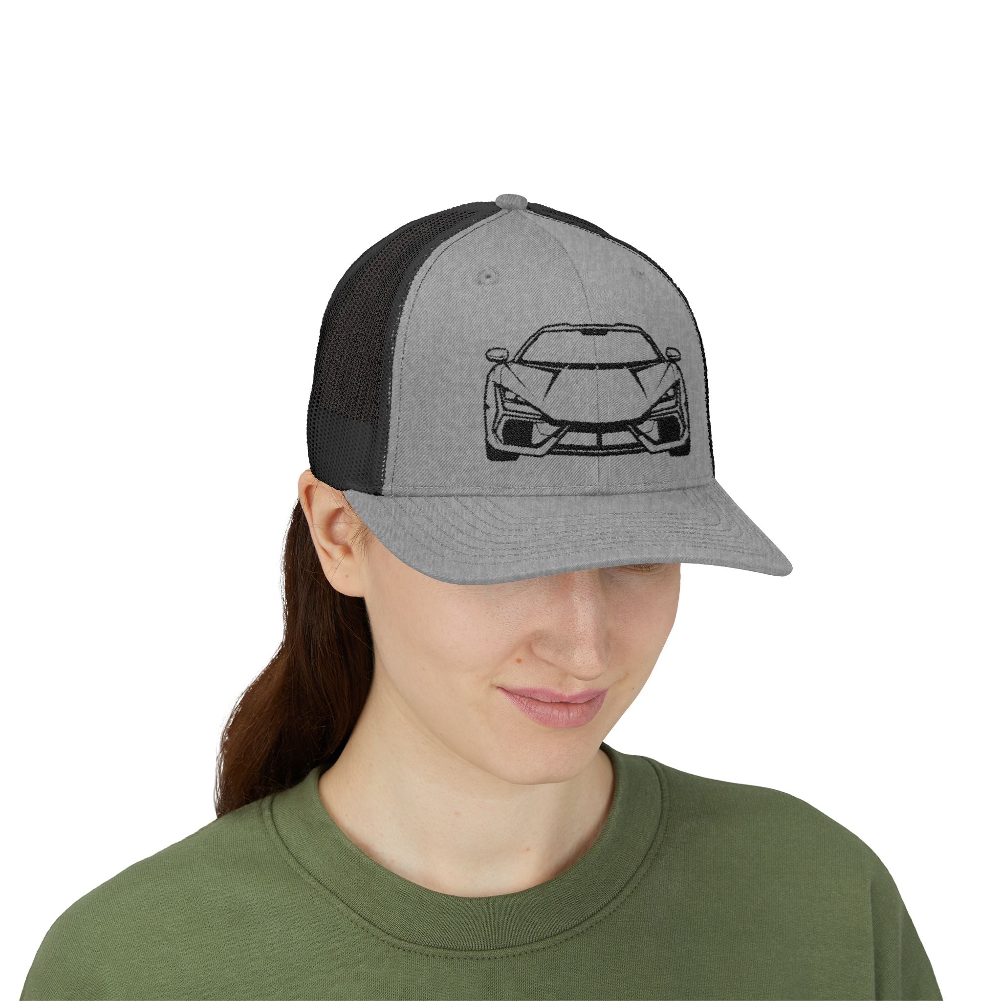 Snapback Trucker Cap — V12 Hybrid Minimalist Outline