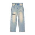 Sun-Fade Raw Hem Denim Jeans - Kenmeri