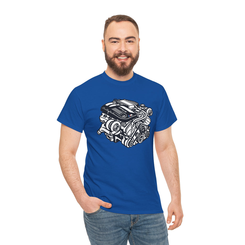 Unisex Heavy Cotton Tee — Engine Illustration (S58)
