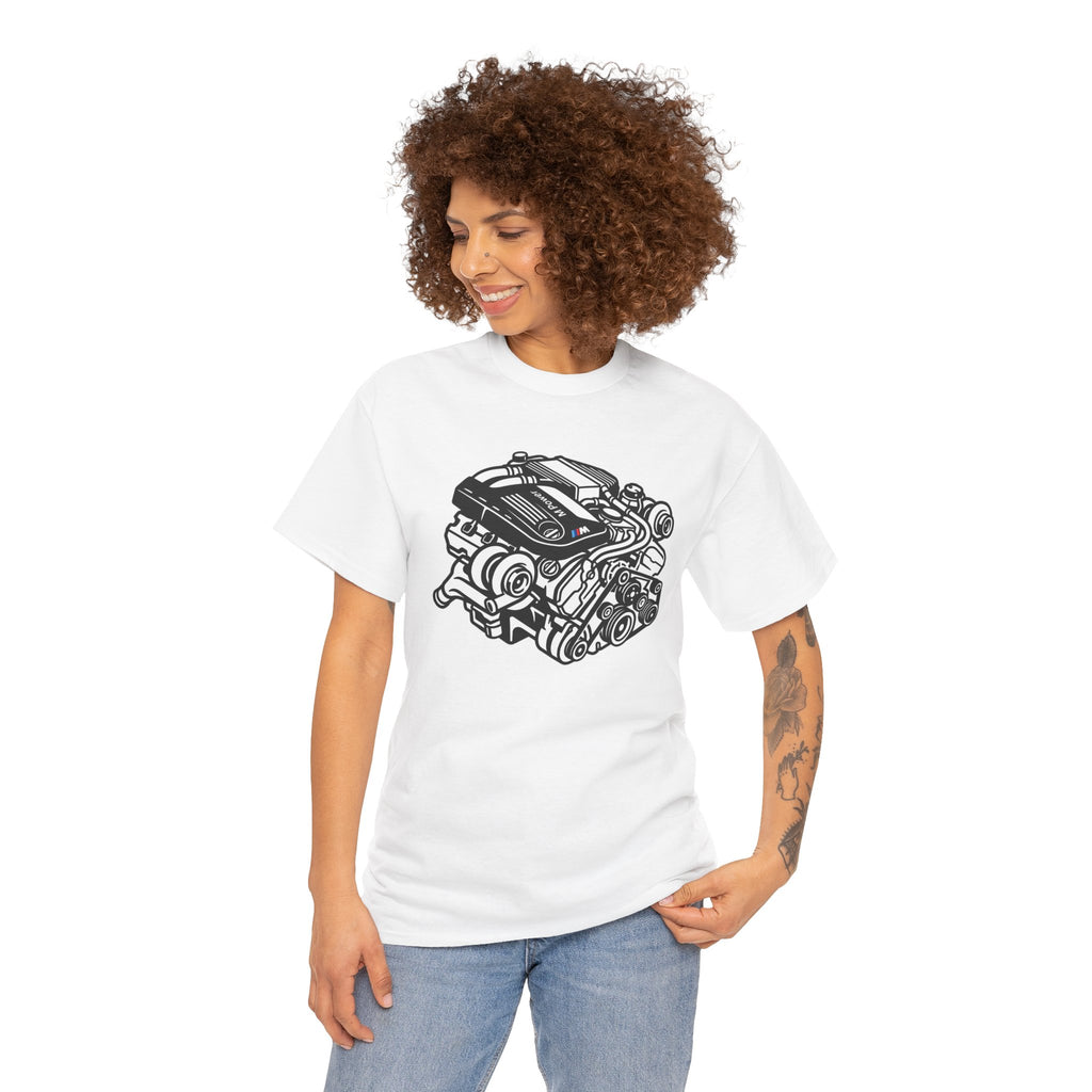 Unisex Heavy Cotton Tee — Engine Illustration (S58)