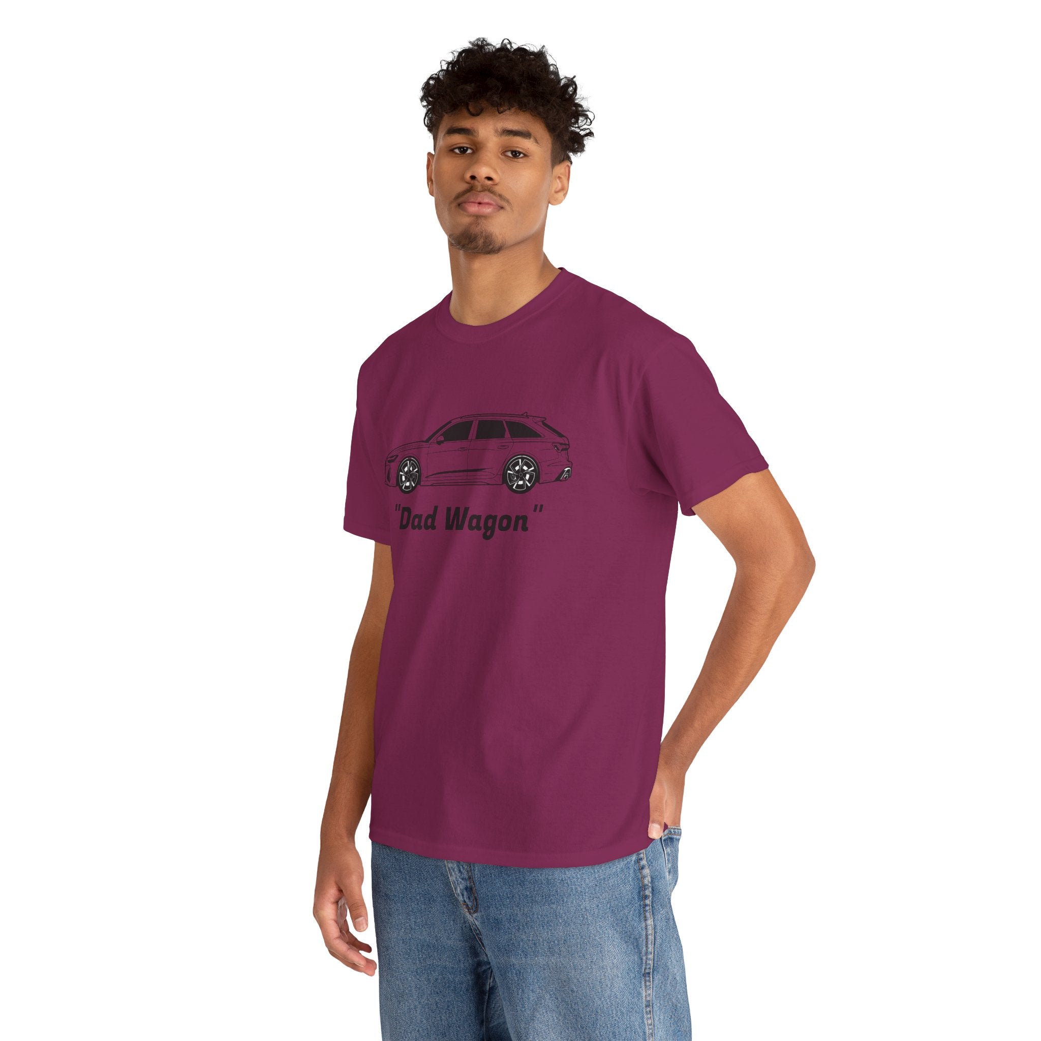 Unisex Heavy Cotton Tee — Twin-Turbo V8 "Dad Wagon"