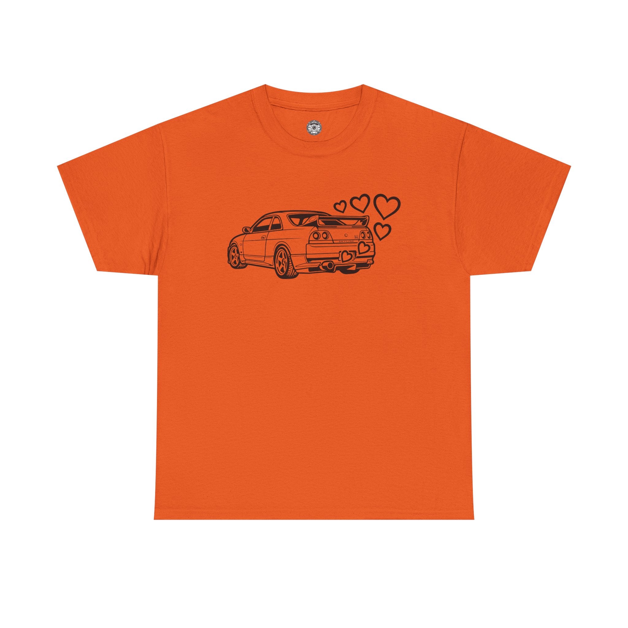 Unisex Heavy Cotton Tee — JDM Car with Hearts
