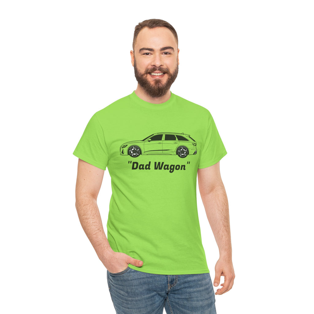 Unisex Heavy Cotton Tee — Twin-Turbo V8 "Dad Wagon"