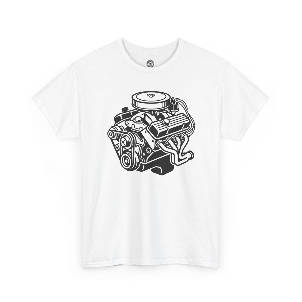 Unisex Heavy Cotton Tee — Engine Illustration (Big Block)