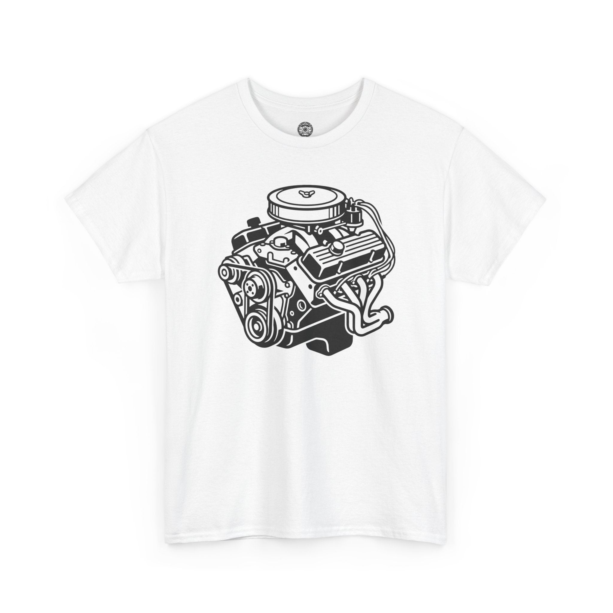 Unisex Heavy Cotton Tee — Engine Illustration (Big Block)