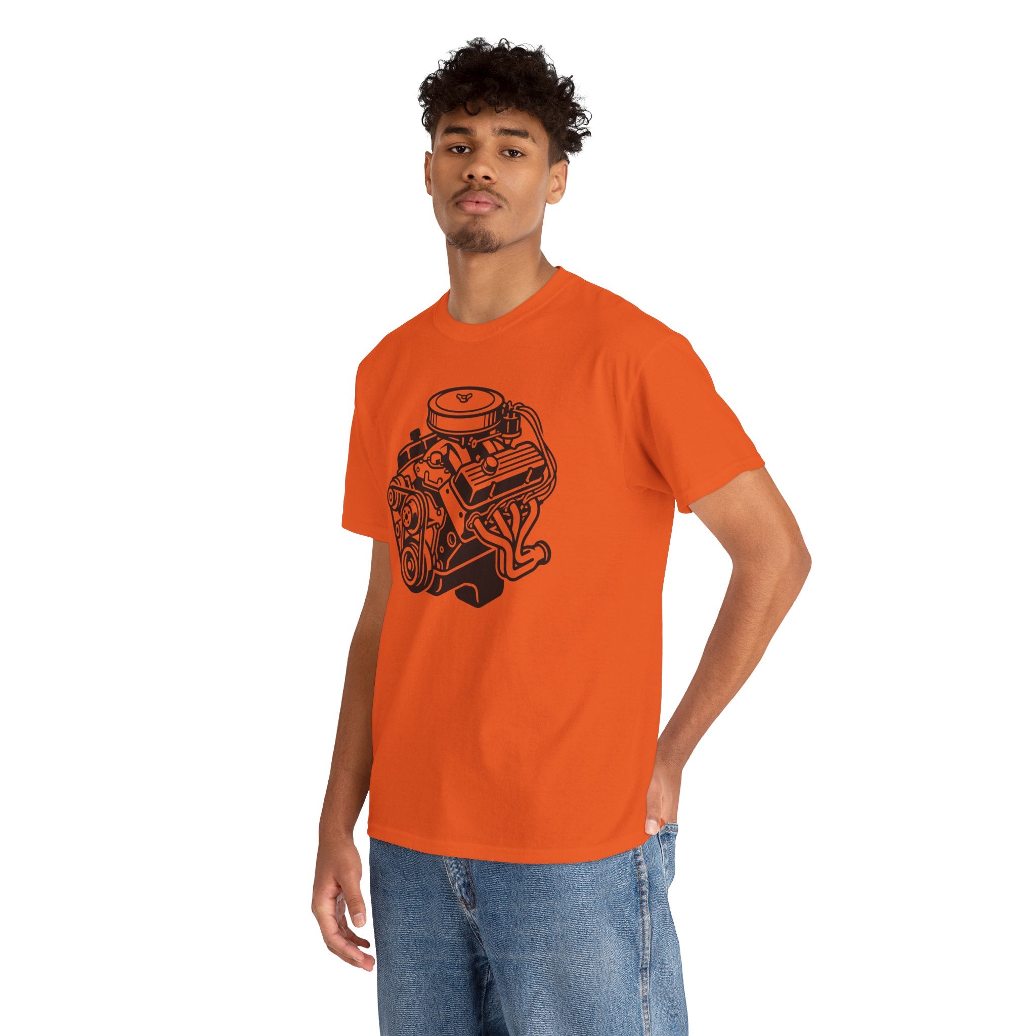 Unisex Heavy Cotton Tee — Engine Illustration (Big Block)