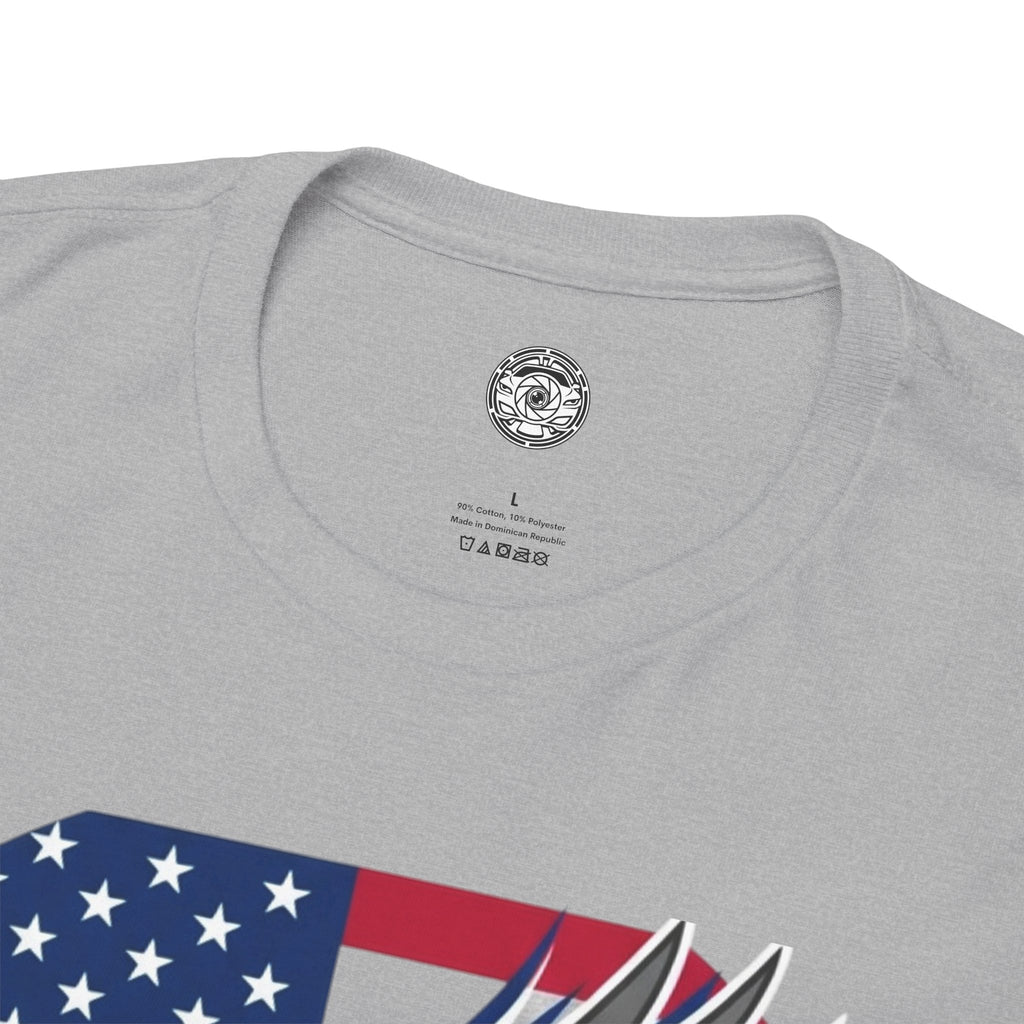 Unisex Heavy Cotton Tee — American Flag Bald Eagle