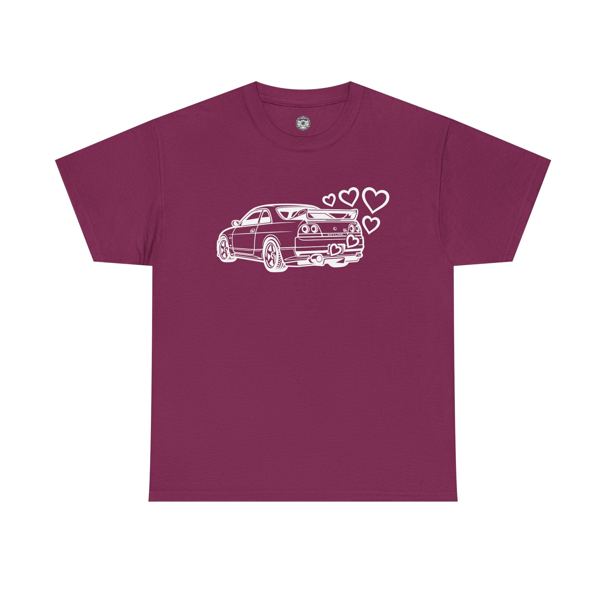 Unisex Heavy Cotton Tee — JDM Car with Hearts