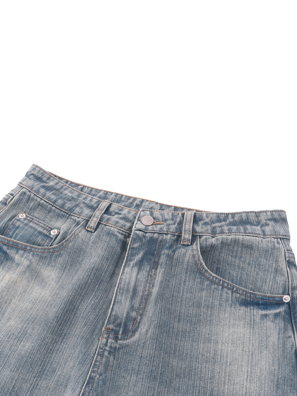 Vintage Wash Distressed Denim Jeans - Kanji (Touge)