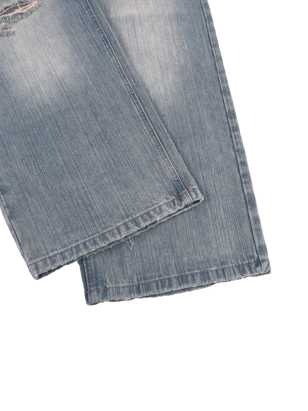 Vintage Wash Distressed Denim Jeans - Kanji (Touge)