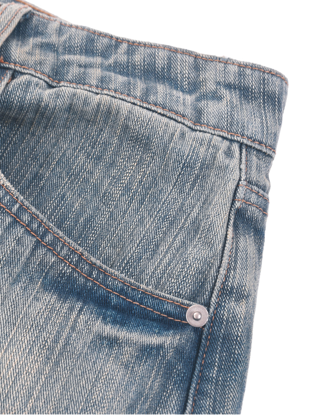Vintage Wash Distressed Denim Jeans - Kanji (Touge)