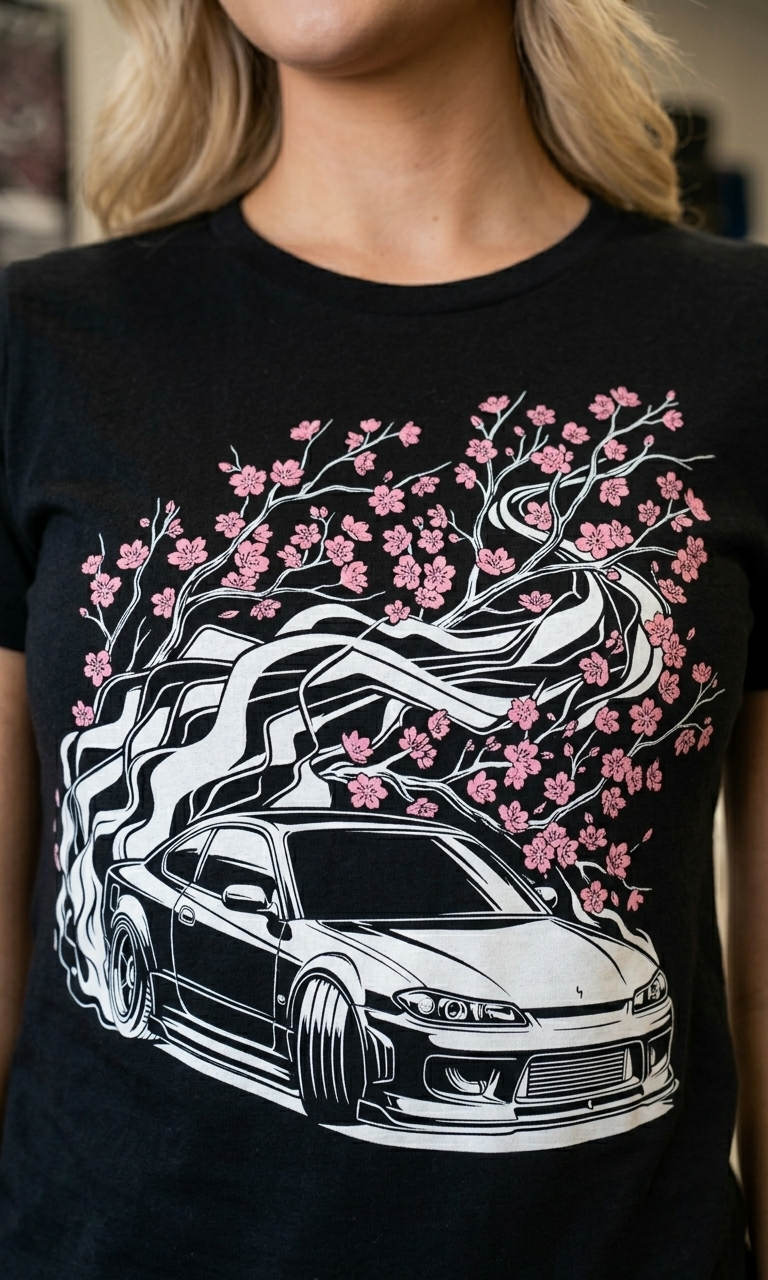 Women's Slim Fit Tee - Sakura JDM