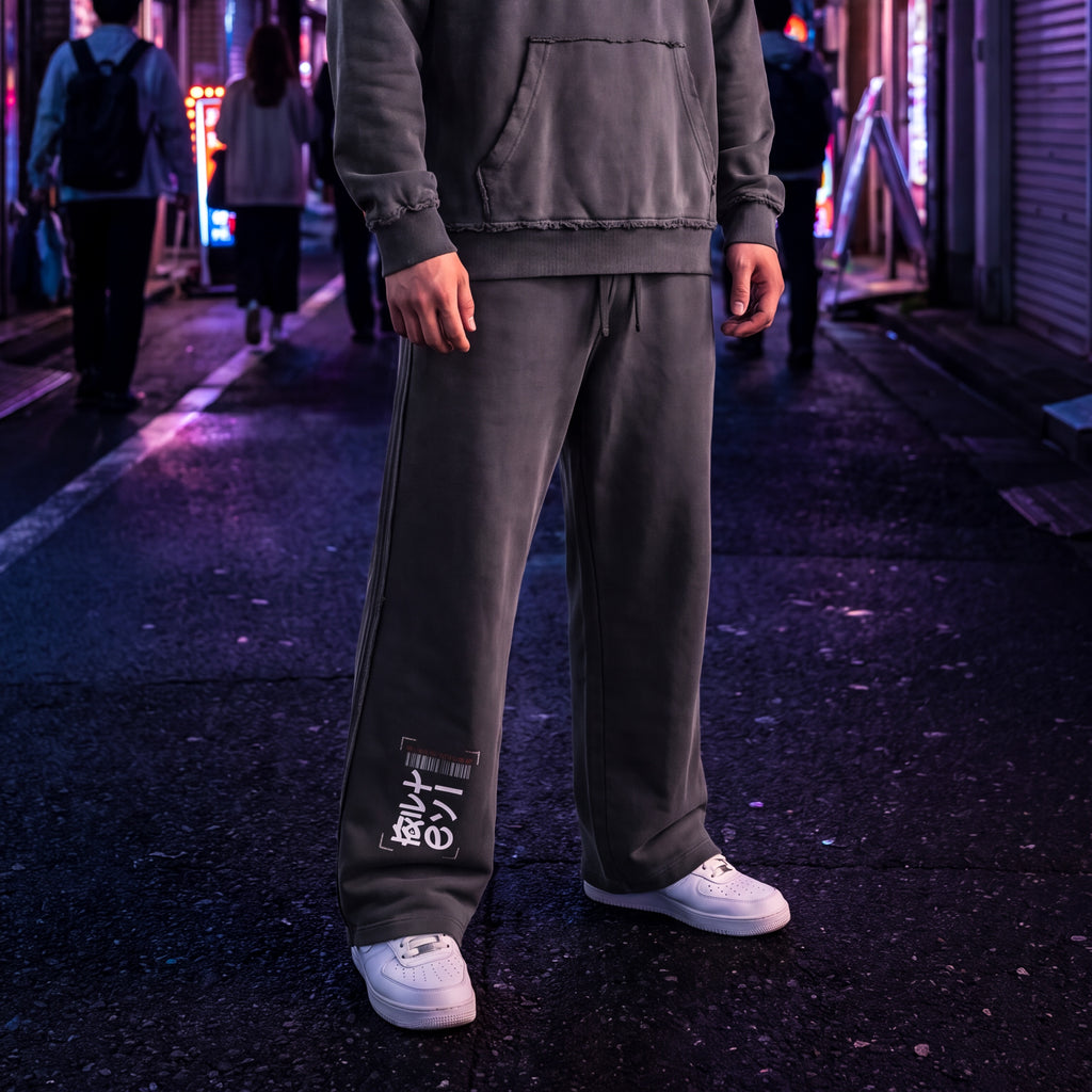 Snow-Wash Raw Edge Sweatpants - Night Runner