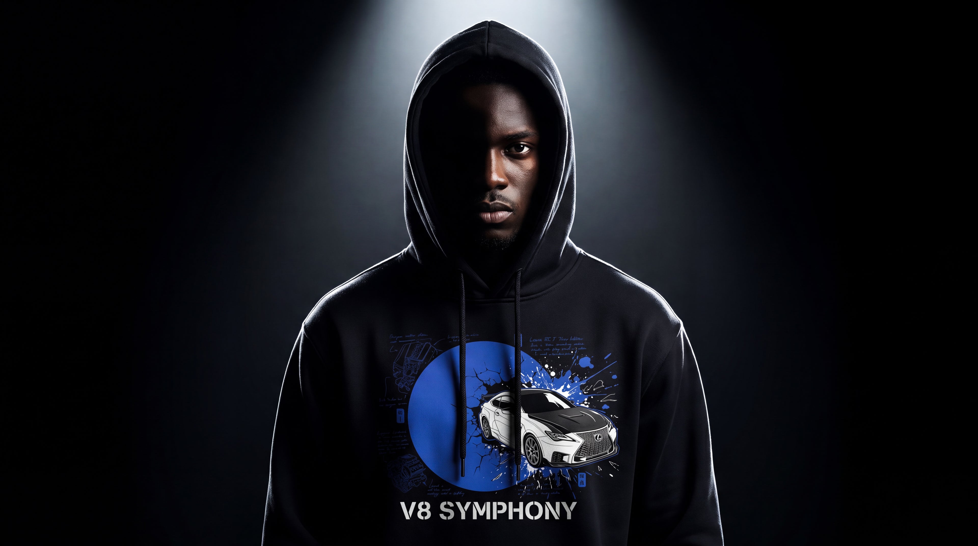 Unisex Washed Drawstring Hoodie - V8 Symphony
